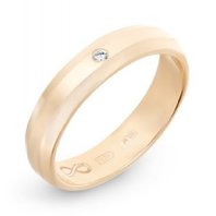 Обручальное кольцо R01-WED-00007-М12277 из красного золота, гладкое