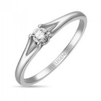 Помолвочное кольцо R01-SL06-015-G2--М12287 из белого золота, гладкое