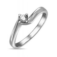 Помолвочное кольцо R01-SOL50-010-G2-М12292 из белого золота, гладкое