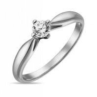 Помолвочное кольцо R01-SOL53-020-G2-М12293 из белого золота, гладкое