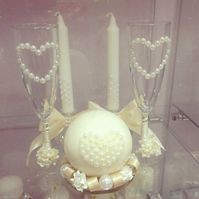 Комплект: свечи и бокалы С79781 - Салон свадебных аксессуаров С Праздни4ком!