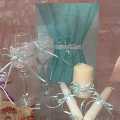 Комплект: свечи и бокалы С79784 - Салон свадебных аксессуаров С Праздни4ком!