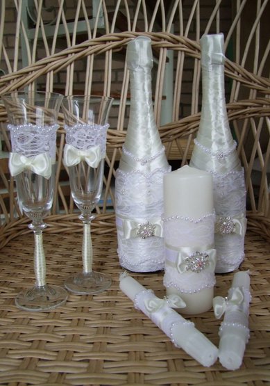 Комплект: свечи и бокалы С79786 - Салон свадебных аксессуаров С Праздни4ком!