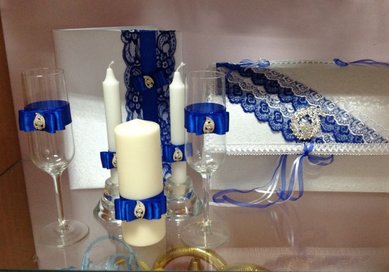 Комплект: свечи и бокалы С79787 - Салон свадебных аксессуаров С Праздни4ком!