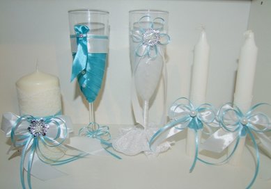 Комплект: свечи и бокалы С79789 - Салон свадебных аксессуаров С Праздни4ком!